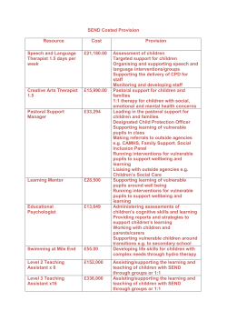 SEND Costed Provision Resource Cost Provision Speech and