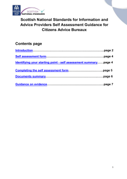 Self Assessment Guidance for CABx.