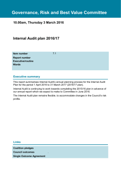 Governance, Risk and Best Value Committee