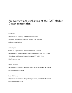 An overview and evaluation of the CAT Market Design competition