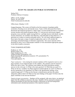 econ 752: graduate public economics ii