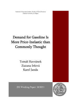 Demand for Gasoline Is More Price-Inelastic than