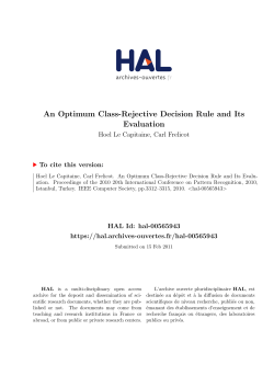 An Optimum Class-Rejective Decision Rule and Its Evaluation