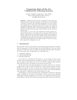 Comparing State-of-the-Art Collaborative