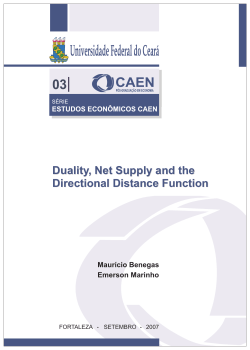 Duality, Net Supply and the Directional Distance Function Duality