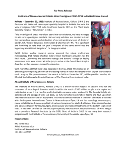 For Press Release Institute of Neurosciences Kolkata Wins