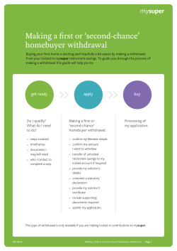 Making a first or `second-chance` homebuyer withdrawal