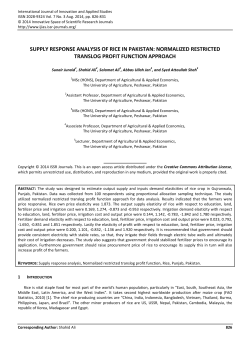 normalized restricted translog profit function approach