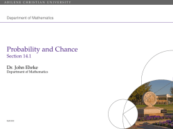 Probability and Chance - Section 14.1 - ACU Blogs