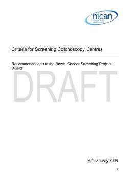 QA Standards for Colonoscopy in Wales