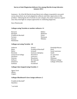 Oberlin Group Survey 2013 - Williams Sites