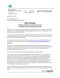 October 04, 2011 - Vermont Secretary of State