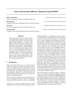 Games with Dynamic Difficulty Adjustment using POMDPs