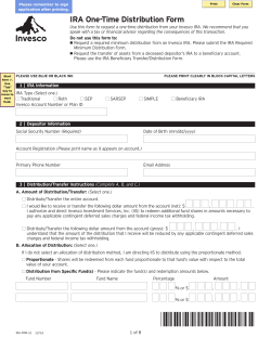 IRA One-Time Distribution Form