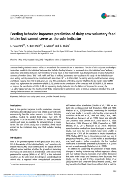 Feeding behavior improves prediction of dairy cow voluntary feed