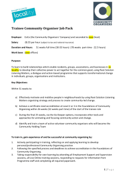 Trainee Community Organiser