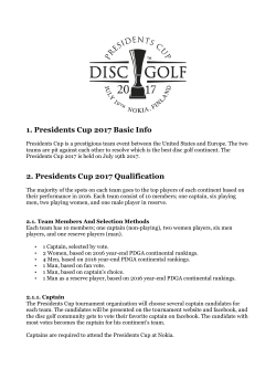 Presidents Cup 2017 qualification criteria and rules