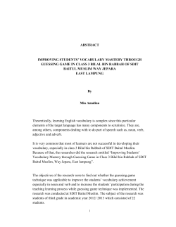 abstract improving students` vocabulary mastery through guessing