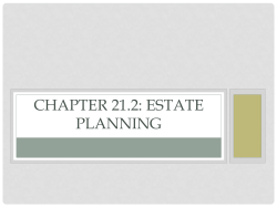 Chapter 21.2: Estate Planning