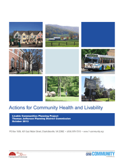Livability Project Report Actions