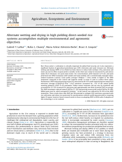 Alternate wetting and drying in - Bruce Linquist Lab