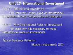 Unit 13 International Investment