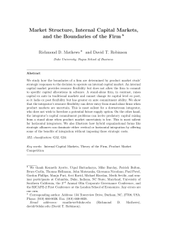 Market Structure, Internal Capital Markets, and the Boundaries of the
