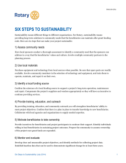 SIX STEPS TO SUSTAINABILITY