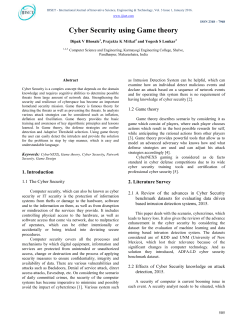 Cyber Security using Game theory