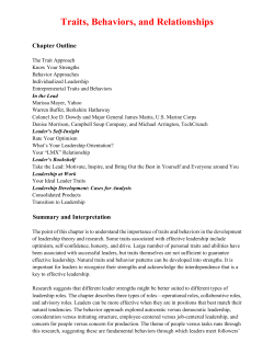 Individualized leadership: a theory based on the notion that a leader