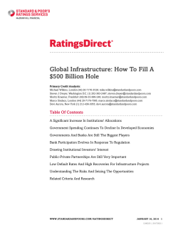 Global Infrastructure: How To Fill A $500 Billion