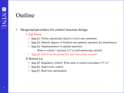 Plantwide control: Towards a systematic procedure