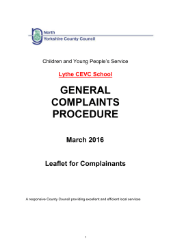 NYCC General Complaints Procedure