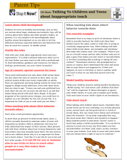 tip sheet inappropriate touch