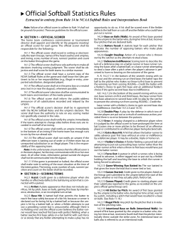 Official Softball Statistics Rules