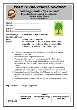 criteria - Senior Biology