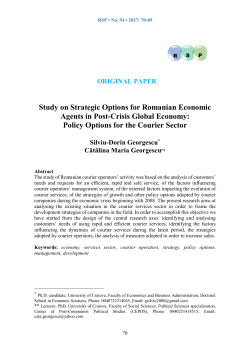 Study on Strategic Options for Romanian Economic Agents in Post