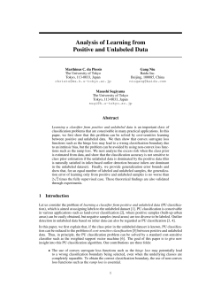 Analysis of Learning from Positive and Unlabeled Data