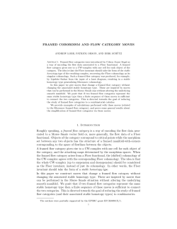 FRAMED COBORDISM AND FLOW CATEGORY MOVES 1