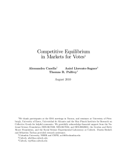 Competitive Equilibrium in Markets for Votes1