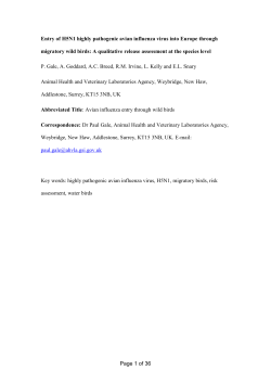 The release of highly pathogenic avian influenza (H5N1) into