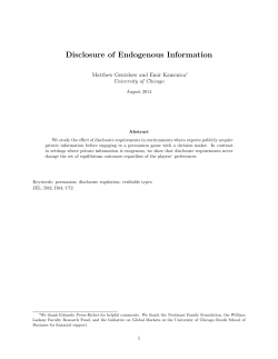 Disclosure of Endogenous Information