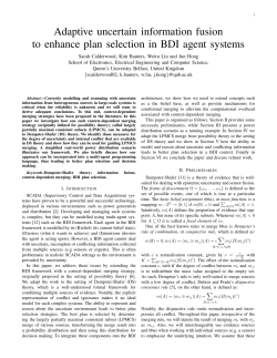 Adaptive uncertain information fusion to enhance plan selection in