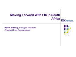 Moving Forward With FIX in South Africa
