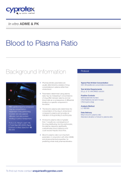 Blood to Plasma Ratio