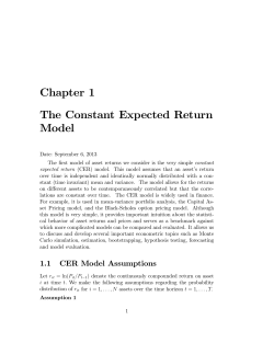 Chapter 1 The Constant Expected Return Model