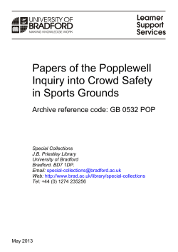 Papers of the Popplewell Inquiry catalogue May 2013
