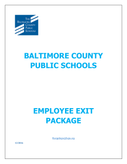 Employee Exit Packet - Baltimore County Public Schools