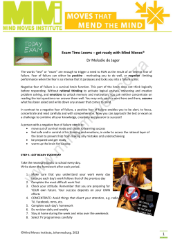 get ready with Mind Moves&reg; Dr Melodie de Jager