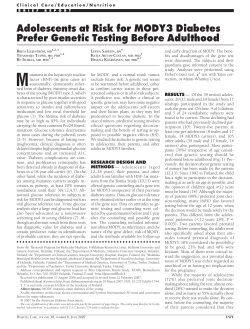 Adolescents at Risk for MODY3 Diabetes Prefer